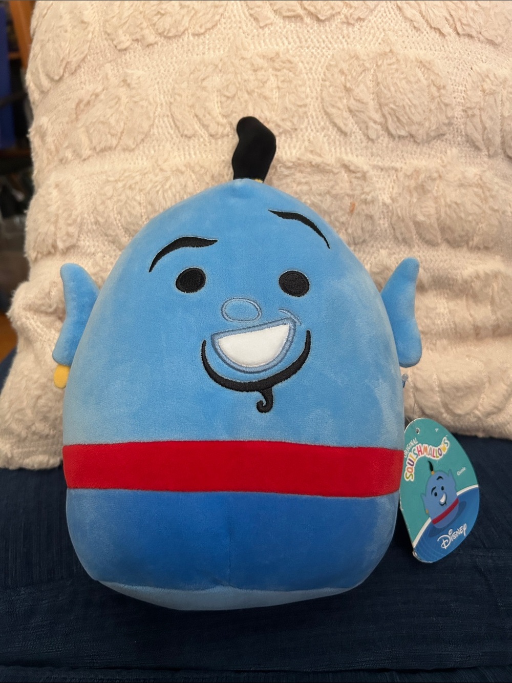 Squishmellow Disney Blue Genie Stuffed Plush with Red Sash